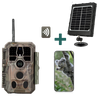 Bundle of Solar Panel and Bluetooth & Wifi Trail Cameras 64MP 1296P with Night Vision for Wildlife Observing & Home or Backyard Security | A280W